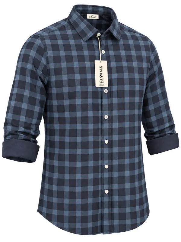 Navy_Blue_Checkered_Full_Sleeve_Shirt_For_Men