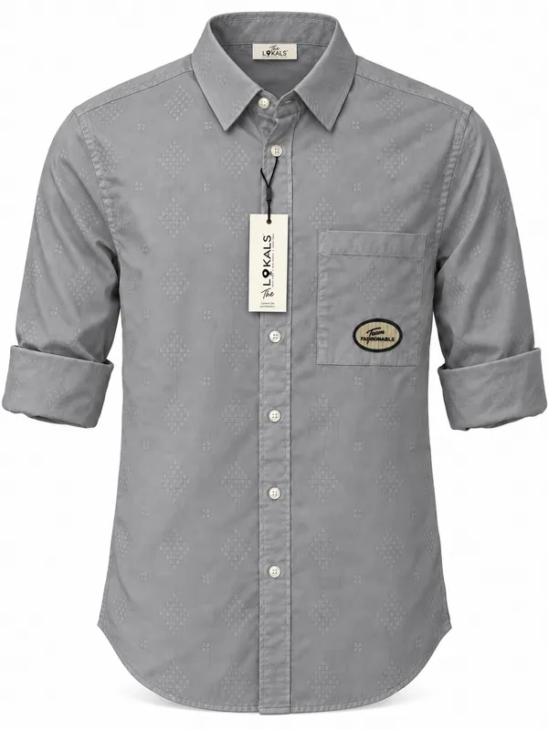 Grey_Patterned_Casual_Shirt_For_Men