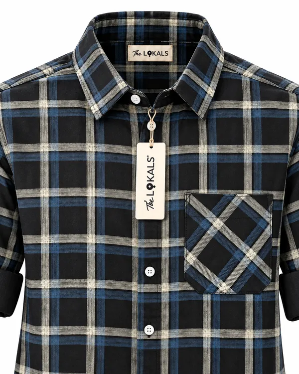 Black_Plaid_Casual_Shirt_For_Men