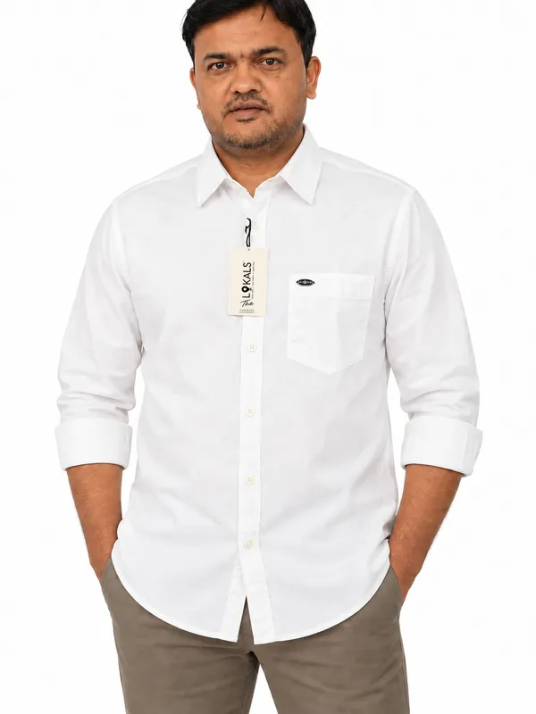 White_Casual_Full_Sleeve_Shirt_For_Men
