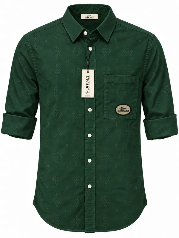 Green_Printed_Casual_Shirt_For_Men
