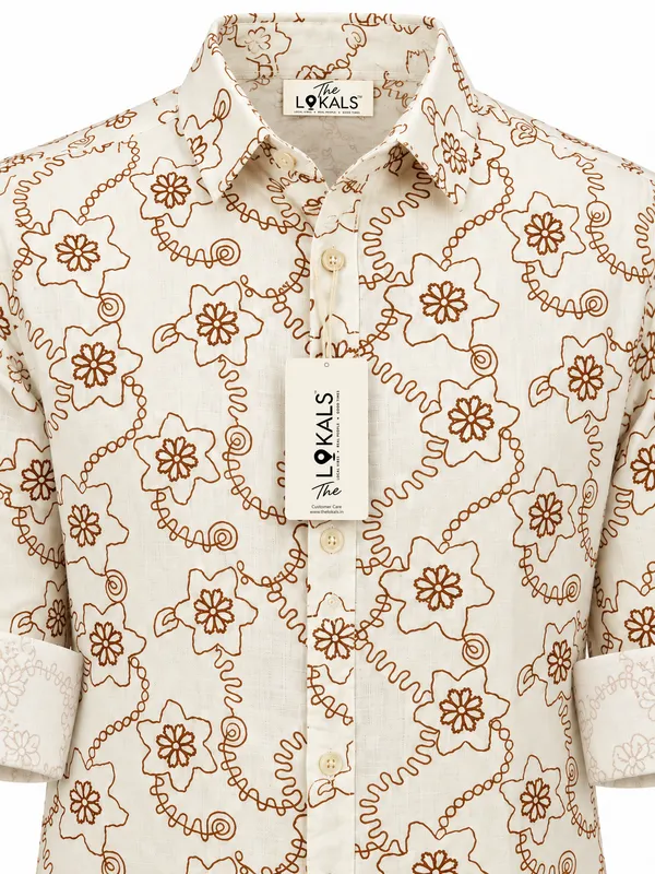 Cream_Printed_Regular_Fit_Shirt_For_Men