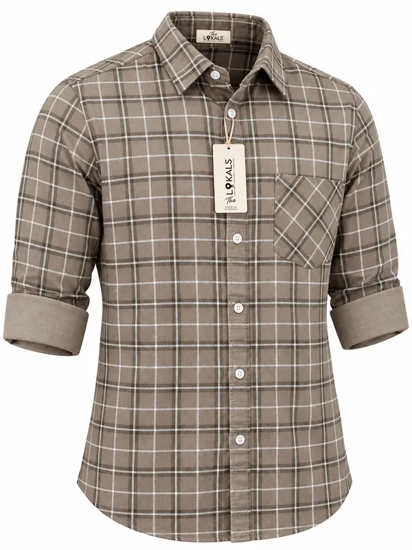 Grey_Checked_Casual_Shirt_For_Men