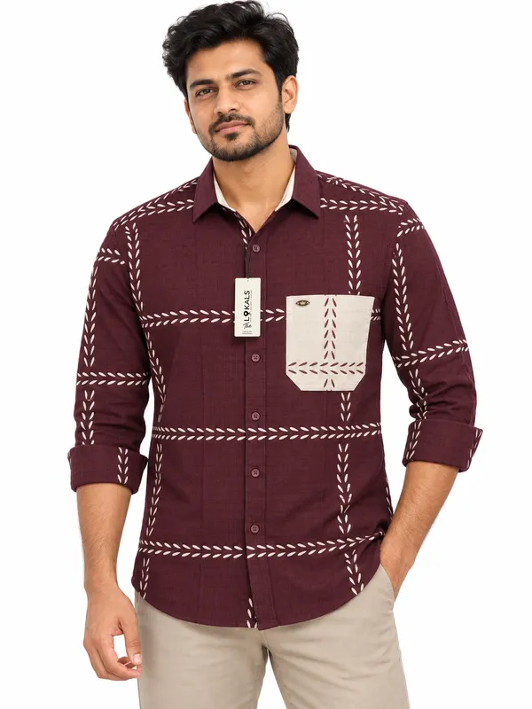 Maroon_Printed_Casual_Shirt_For_Men