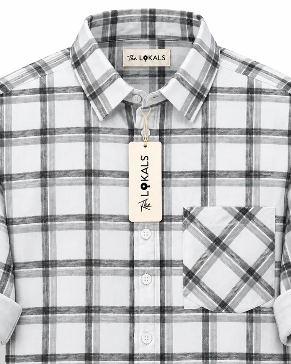 White_Checkered_Casual_Shirt_For_Men