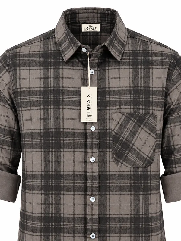 Grey_Checked_Casual_Shirt_For_Men