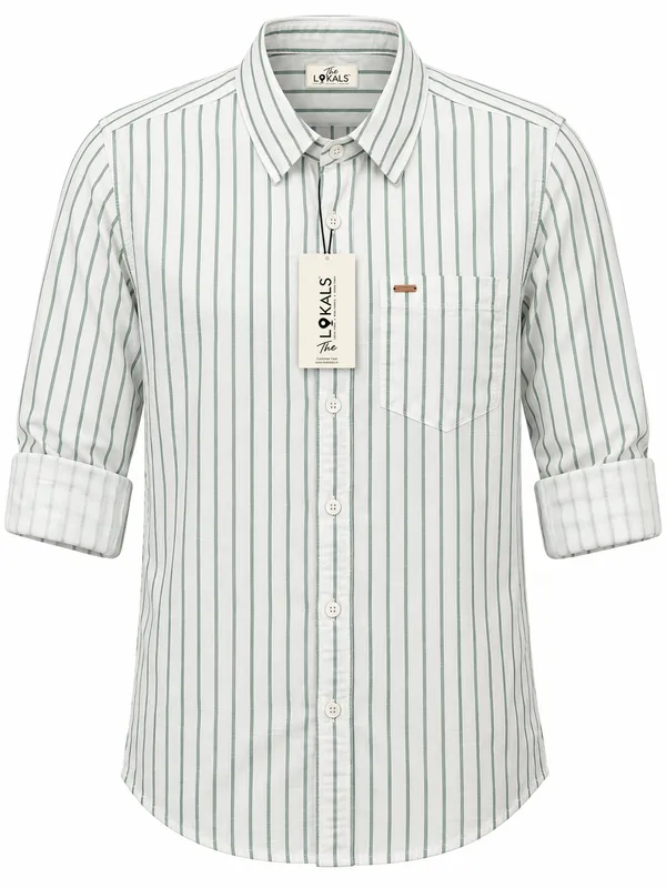 White_Striped_Regular_Fit_Shirt_For_Men