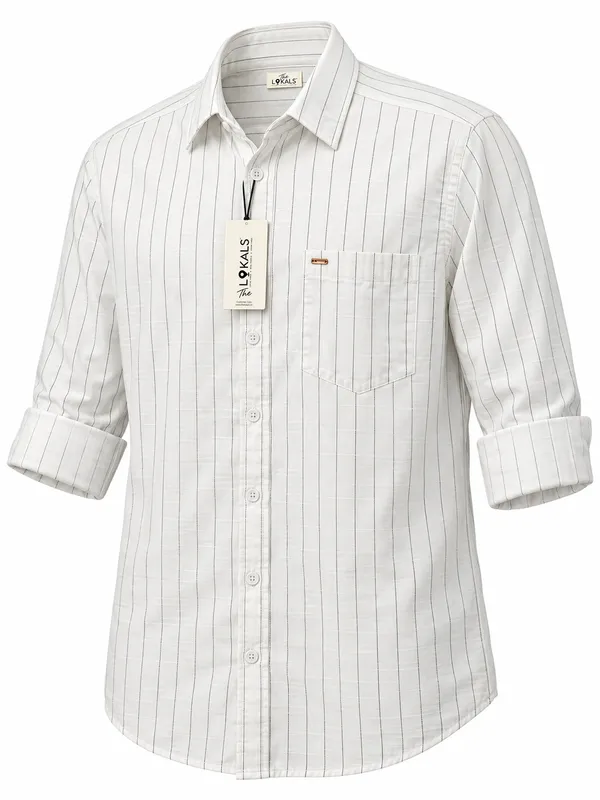 White_Pinstriped_Casual_Shirt_For_Men