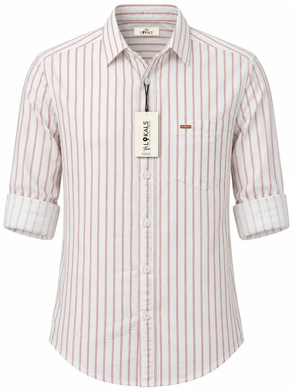 White_Striped_Regular_Fit_Shirt_For_Men