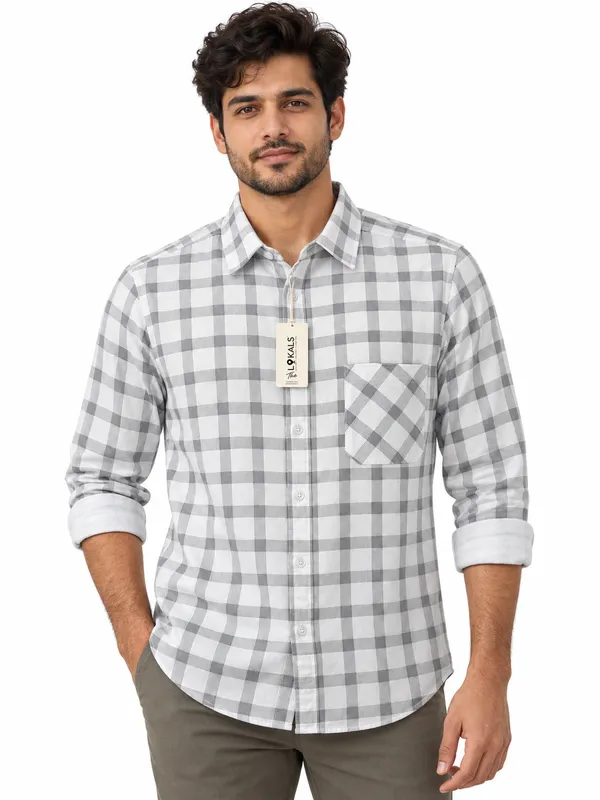 Grey_Checked_Casual_Shirt_For_Men