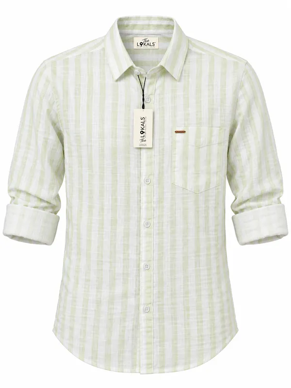 Light_Green_Striped_Regular_Fit_Shirt_For_Men