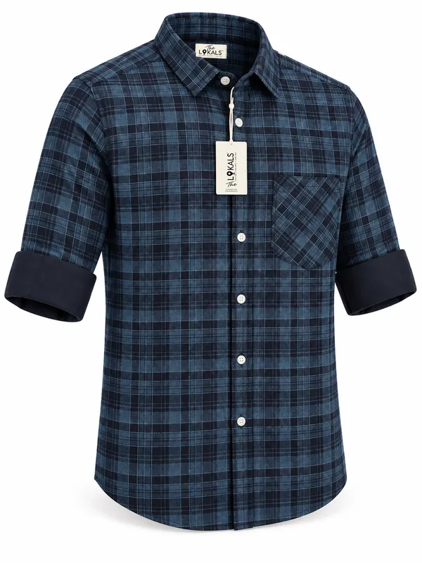 Navy_Check_Full_Sleeve_Shirt_For_Men