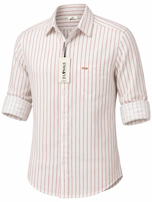 White_Striped_Regular_Fit_Shirt_For_Men