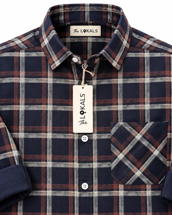 Navy_Checkered_Casual_Shirt_For_Men