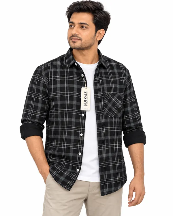 Black_Checkered_Casual_Shirt_For_Men