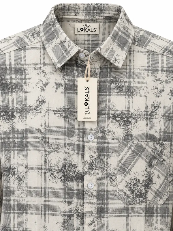 Grey_Checked_Casual_Shirt_For_Men