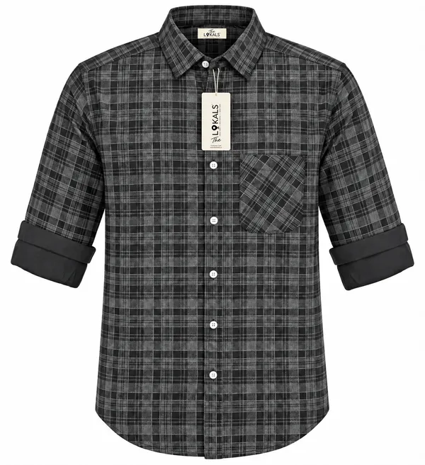 Charcoal_Checkered_Casual_Shirt_For_Men