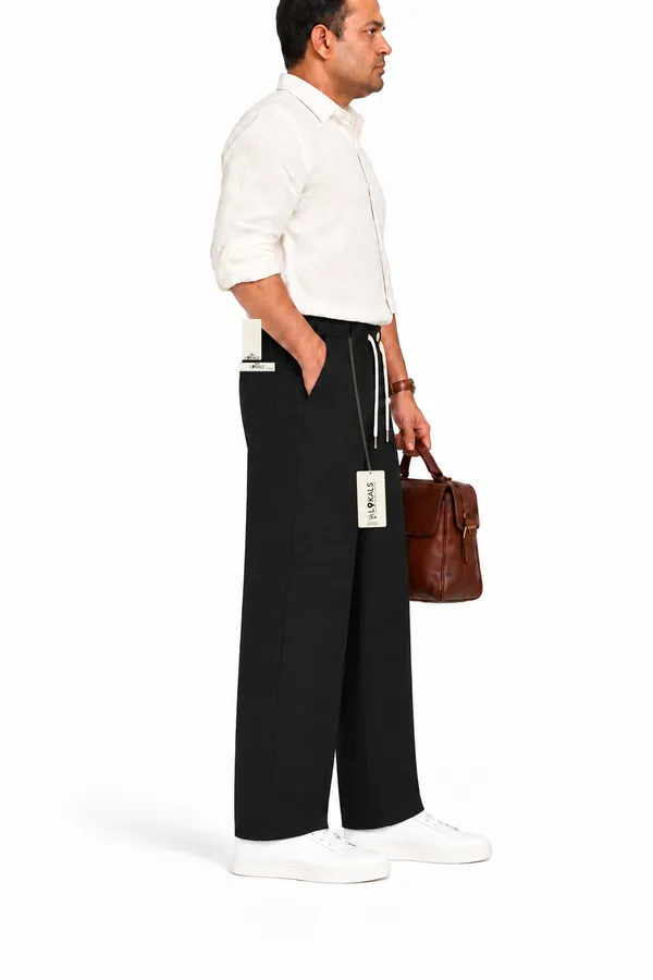 Black_Relaxed_Fit_Casual_Trousers_For_Men