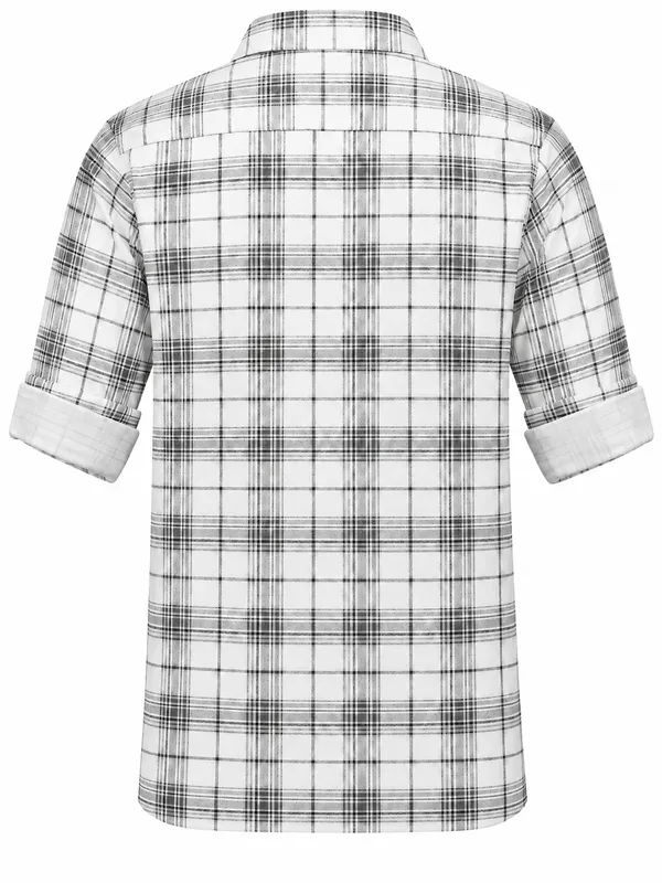 White_Plaid_Casual_Shirt_For_Men