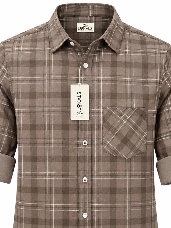 Brown_Plaid_Casual_Shirt_For_Men