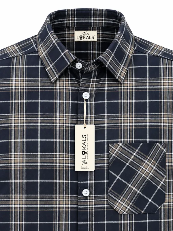 Navy_Plaid_Casual_Shirt_For_Men