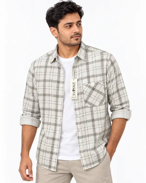 Grey_Checked_Casual_Shirt_For_Men