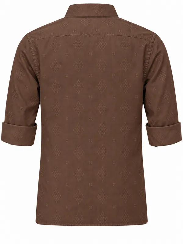 Brown_Patterned_Casual_Shirt_For_Men