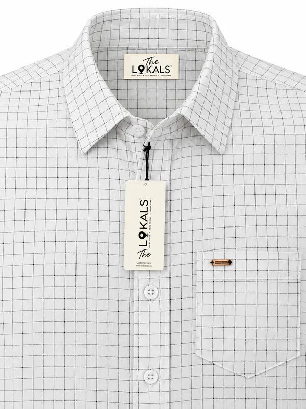 White_Checked_Full_Sleeve_Shirt_For_Men