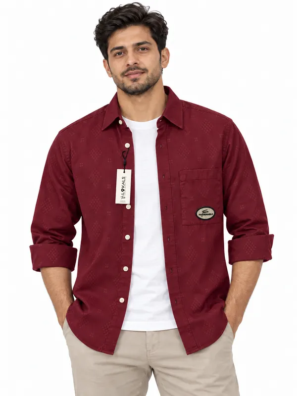 Maroon_Casual_Fit_Shirt_For_Men