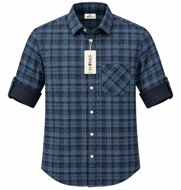Blue_Plaid_Casual_Shirt_For_Men