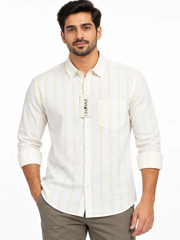 White_Striped_Casual_Shirt_For_Men