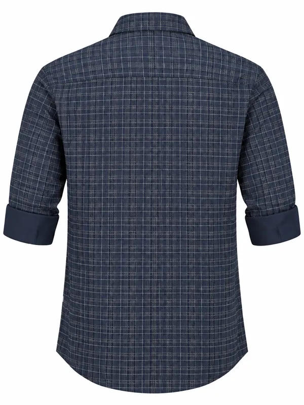 Navy_Checkered_Casual_Shirt_For_Men
