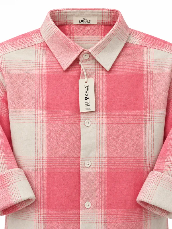 Pink_Checked_Casual_Shirt_For_Men