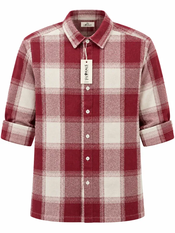 Maroon_Checked_Casual_Shirt_For_Men