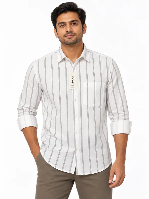 White_Striped_Casual_Shirt_For_Men