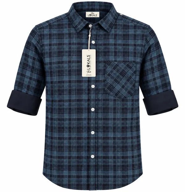 Navy_Check_Full_Sleeve_Shirt_For_Men