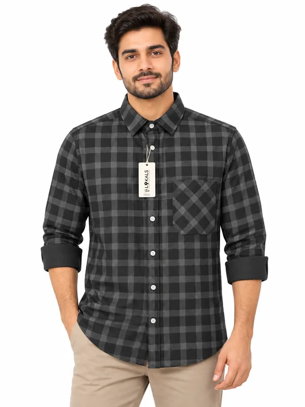 Black_Checked_Casual_Shirt_For_Men