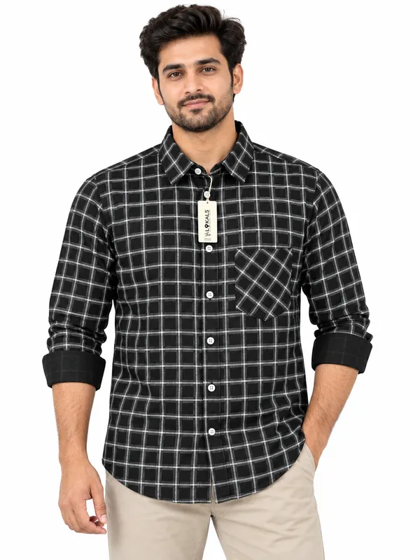 Black_Checkered_Full_Sleeve_Shirt_For_Men