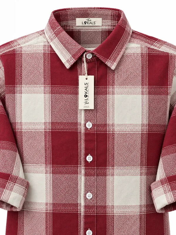 Maroon_Checked_Casual_Shirt_For_Men