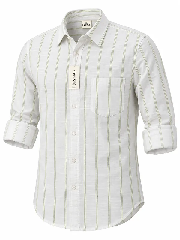 White_Striped_Full_Sleeve_Shirt_For_Men