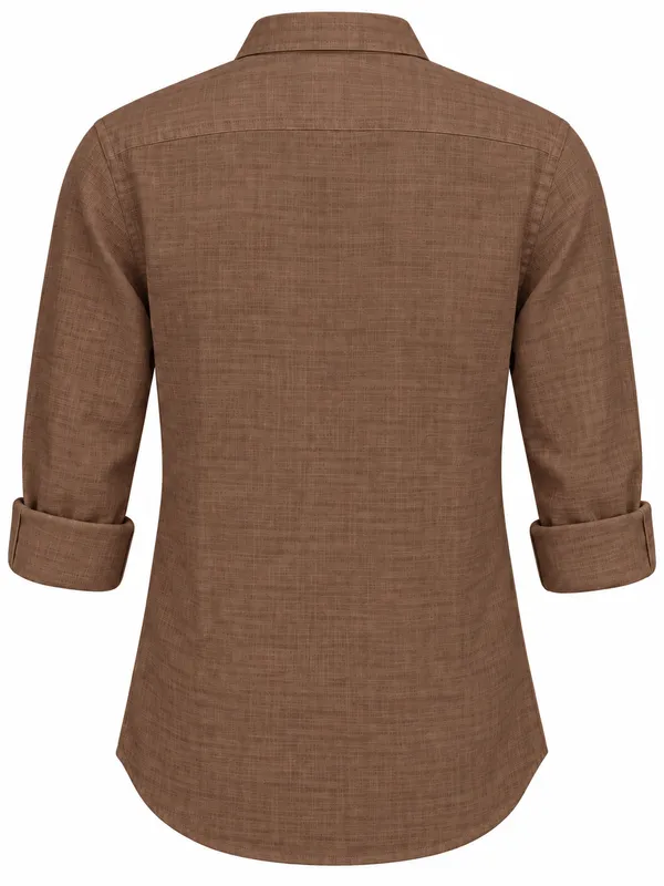 Brown_Textured_Casual_Shirt_For_Men