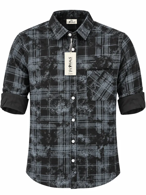 Black_Plaid_Casual_Shirt_For_Men