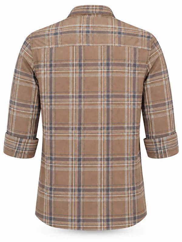 Brown_Plaid_Casual_Shirt_For_Men