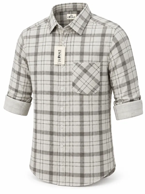 Grey_Checked_Casual_Shirt_For_Men