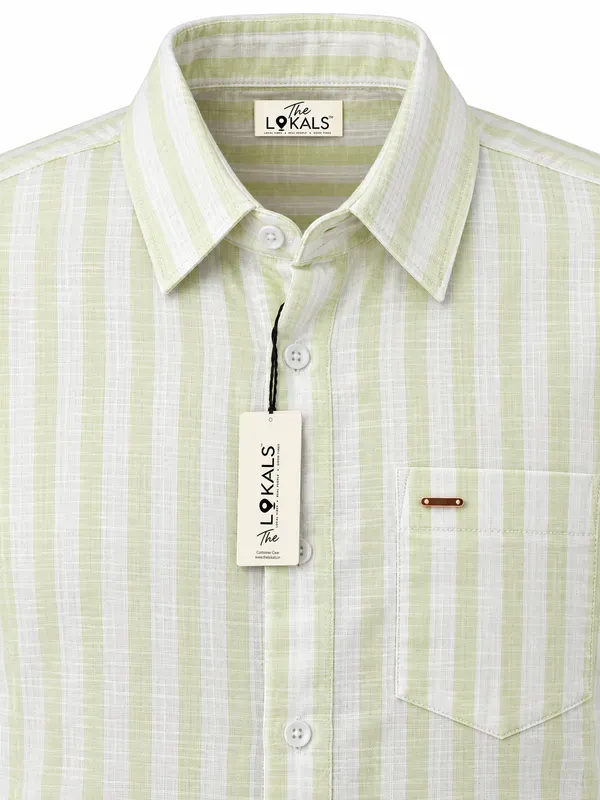 Light_Green_Striped_Regular_Fit_Shirt_For_Men
