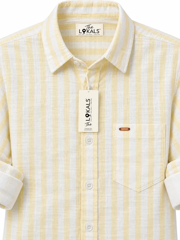 Cream_Striped_Casual_Shirt_For_Men