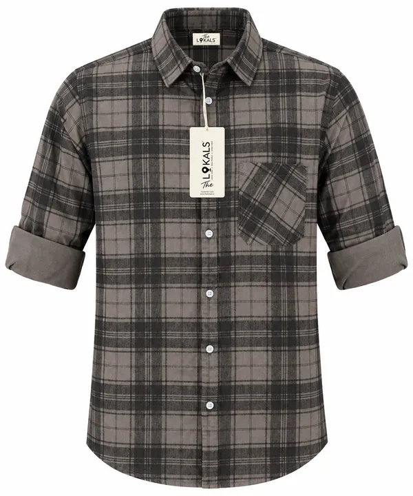 Grey_Checked_Casual_Shirt_For_Men