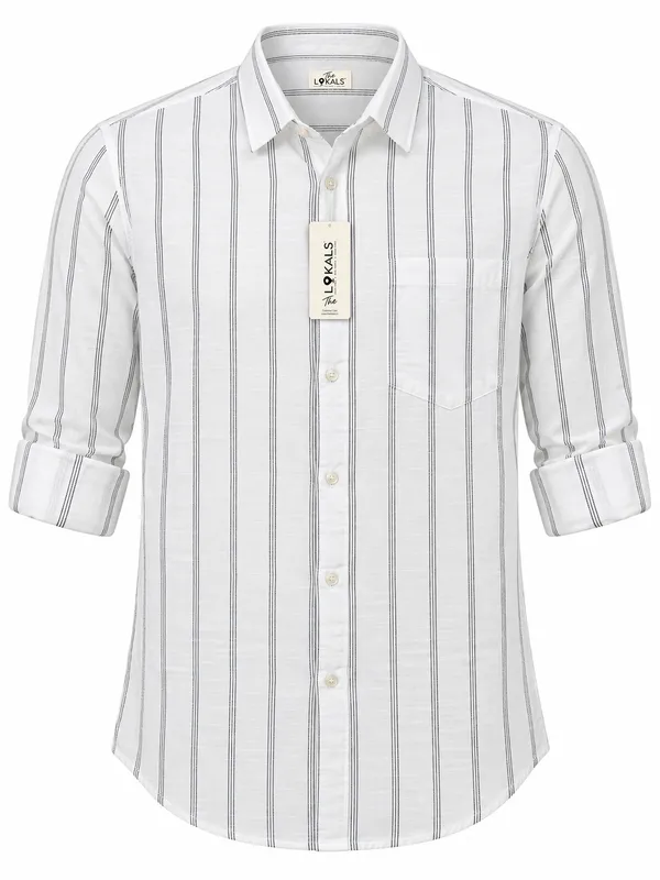 White_Striped_Casual_Shirt_For_Men