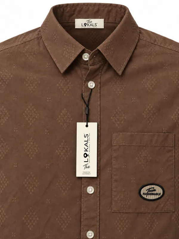 Brown_Patterned_Casual_Shirt_For_Men