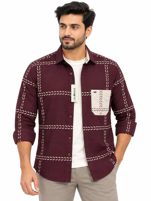 Maroon_Printed_Casual_Shirt_For_Men